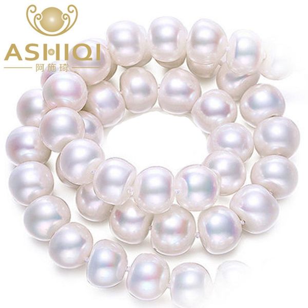 

ashiqi 100% natural white freshwater pearl necklaces for women gift , real pearl jewelry, Silver