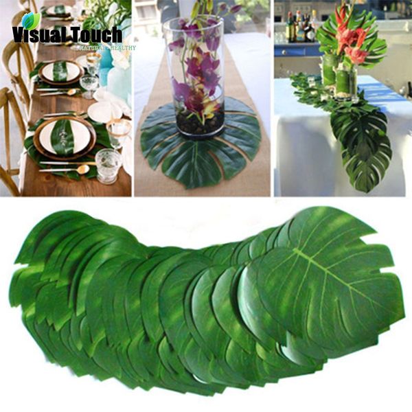 Fabric Artificial Palm Leaves Hawaiian Luau Party Jungle Beach