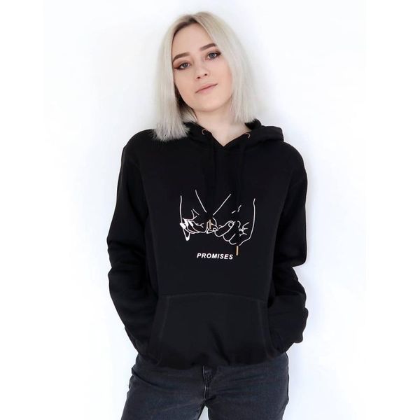 

promises hands men women couple hoodies spring autumn black graphic pullover funny long sleeve valentines gift hooded sweatshirt