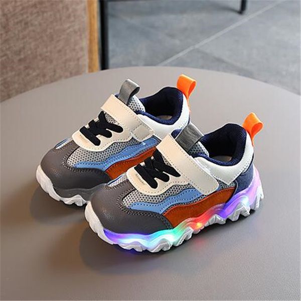

fashion children flats breathable comfortable sports shoes girls casual lighted shoes sneakers kids toddler shoes loafers 06a t200404, Black;red