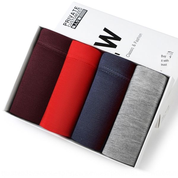 

2020 men's underwear ice silk boxer breathable large size boxer 4 gift underpants underpants boxes for young men, Black;white