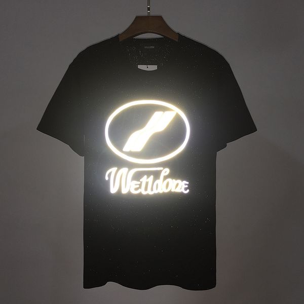 

reflective t shirts for men women street style loose short sleeve tee 4 colors letter printed summer designer t shirt, White;black