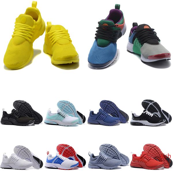 

popular men womens running shoes presto 5 br qs tripel black yellow blue white red mens trainer sports shoes women designer sneakers
