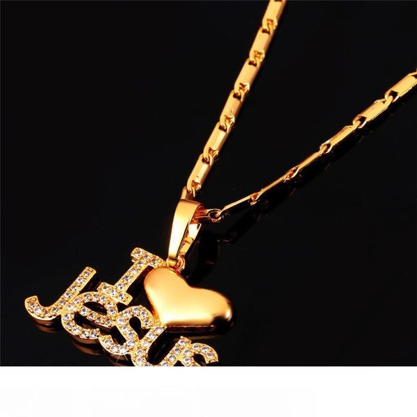 

cz jesus piece heart necklace &pendant for women men trendy silver gold color christian jewelry i love jesus christmas gift