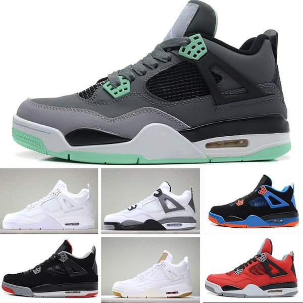 

Nike Air Jordan 4 Retro С Коробкой 2018 Высокое Качество 4S Мужская Повседневная Обувь 4S Белый