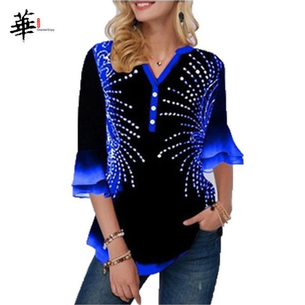 

v-neck fashion prints women casual tshirt flare sleeve autumn ladies slim t-shirt flare sleeve shirt women clothes femme, White