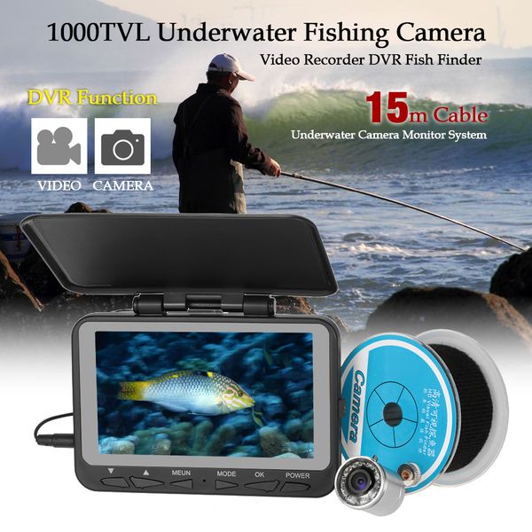 

lixada us plug 1000tvl 4.3" lcd fish finder 140Â° wide angle waterproof underwater camera for fishing monitor kit fishing finder