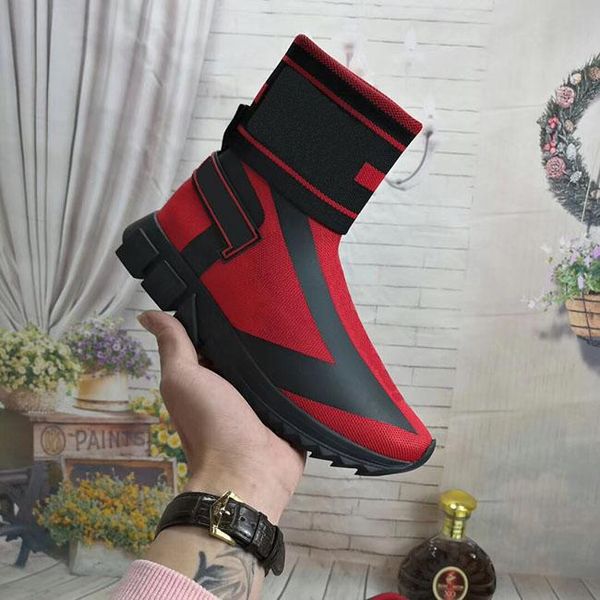 

модное и высокого качество нового стиль дизайнер кроссовки speed ​​trainer runner black red top качество тройной черная мода плоских носки с