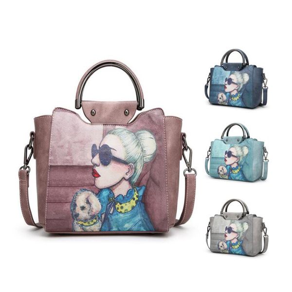 

2020 new women's shoulder bags fashion pu leather handbags big capacity crossbody for women europe printing bags women's