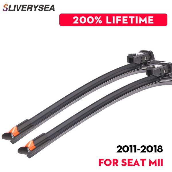 

slivertysea replace wiper blade for seat mii 2011-2018 silicone rubber windshield windscreen wiper auto car accessories