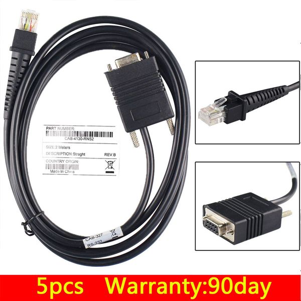 

5шт сканер штрих-кода 2 м прямой rs232 com кабель для datalogic d100 d130 gd4130 gd4400 2130 сканер штрих-кода считыватель