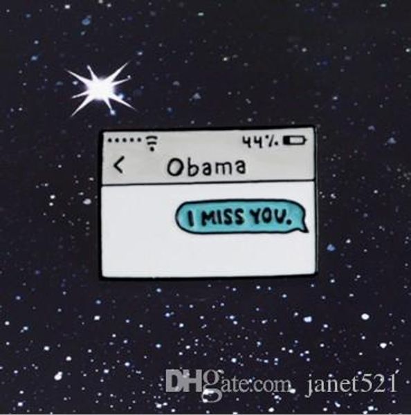 

jewelry brooches pins i miss you obama lapel hat pin tie tack enamel lapel pin brooch, Gray