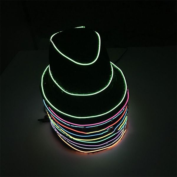 

свадеб популярная мужская подарка светодиодное освещение яркий el light line hat stage одеваем неон яркий hat рождество