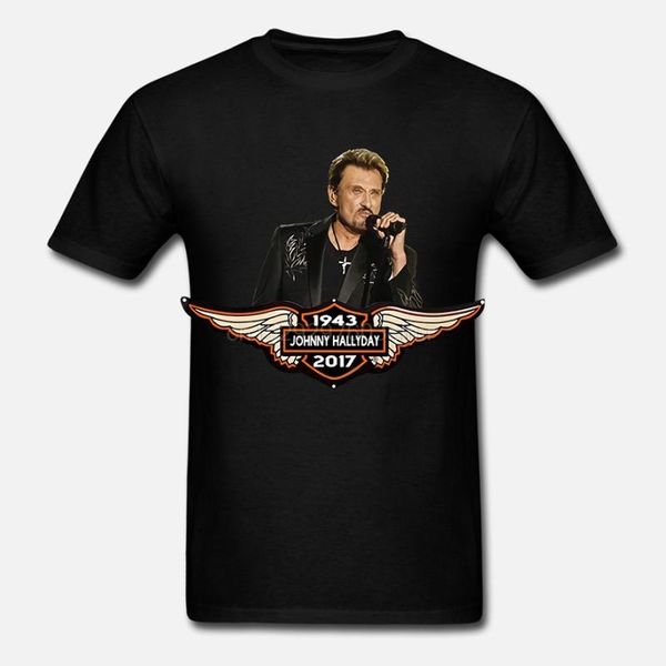 

johnny hallyday rock'n roll star hommage men's t-shirt women, White;black
