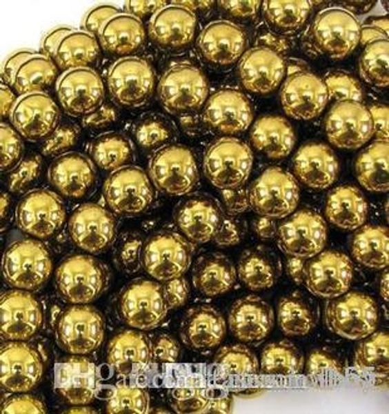 

i341 10mm good gold hematite loose ball beads crystal findings fit diy bracelet bead for bracelet ale diy findings jewelry e2521 w62, Black