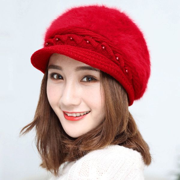 

women's ladies winter warm knitted crochet slouch striped oversized hat cap 8colors, Blue;gray