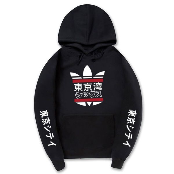 

fashion japanese streetwear tokyo bay hoodie sweatshirt multiple colour men women harajuku hoodies pullover sudadera hombre, Black