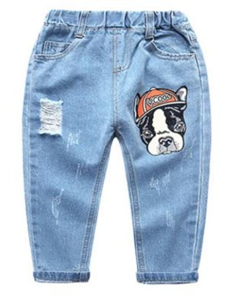 

формальные детские разбитое hole брюки мальчики девочки джинсы одежда весна осень новая мода дети высокого качества пещерные джинсы детская, Blue