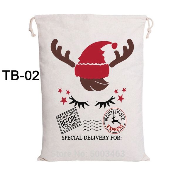 

christmas eve sacks 30pcs/lot canvas candy cane bag wholesale large santa claus bags personalized party decoration kids toy tote