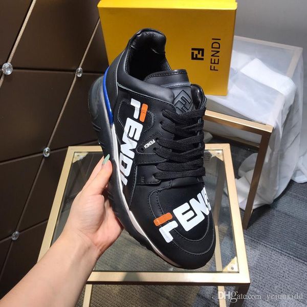 

luxuries designers f brand leather nails sparkling crystal low shoes casual shoes men and women shoes large size eur38-44, Black