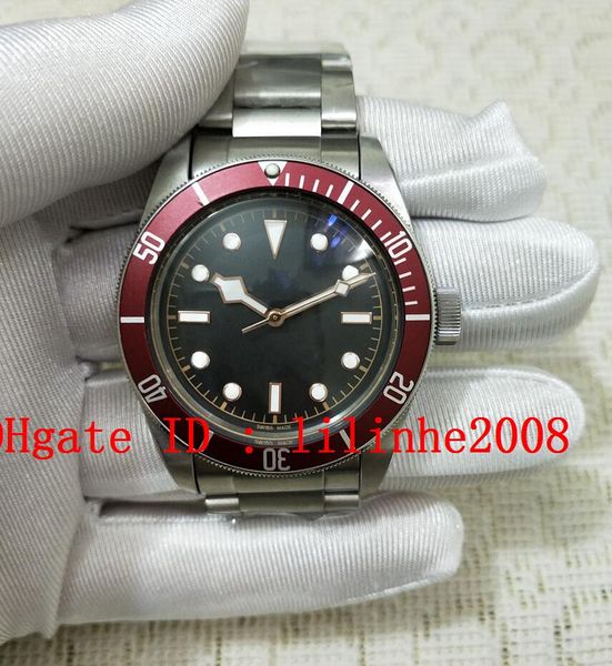

men's watch wristwatches automatic 40mm black dial mens watches calendar date steel strap wristwatches, Slivery;brown