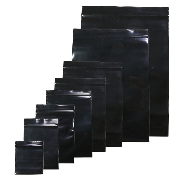 

black color self sealing plastic bags ziplock poly bags zipper bags zip lock storage packing bag