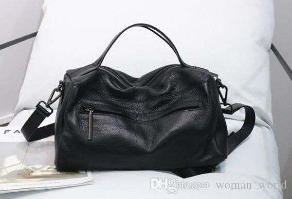 

2019 новый большой емкости мотоцикл сумка женская сумка европейская станция первый слой мешок коровьей кожи плеча