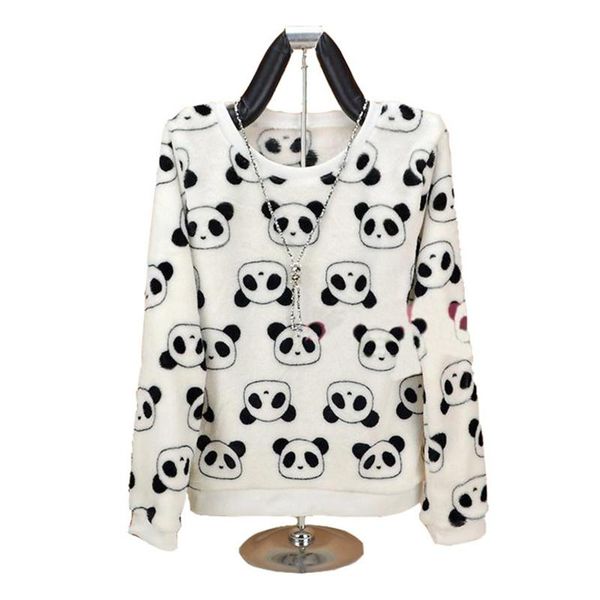 

fashion brand harajuku cute panda harajuku hoody sweatshirt for women 2017 spring winter flannel pullover elastic, Black