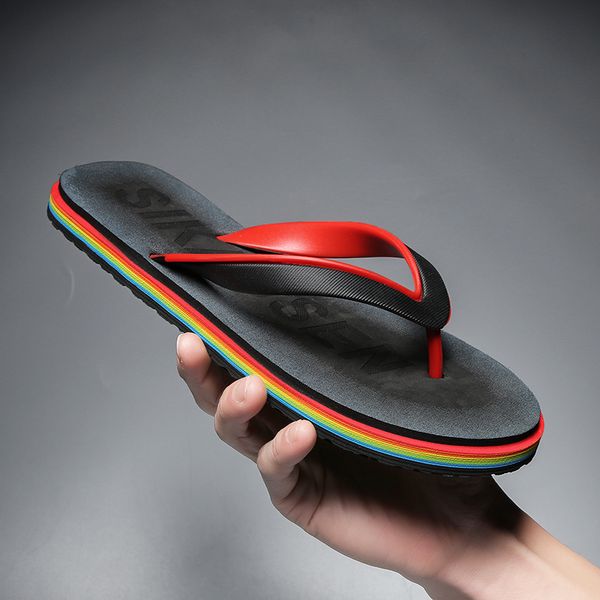 

men flip flops slippers summer beach flip flops shoes sandals male slipper casual flat shoes zapatillas de hombre, Black