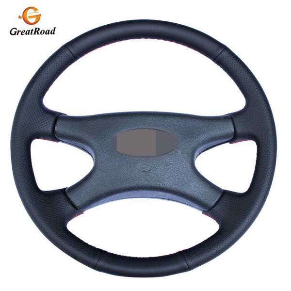 

hand-stitched black pu artificial leather car steering wheel cover for lada niva 2006-2017 2107 1997-2012