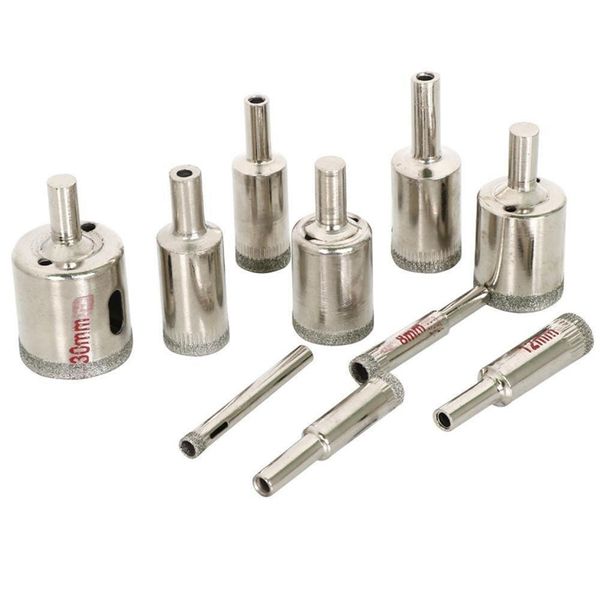 

new 10x glass cutter drill bits diamond hole saw round 6-30mm, silver