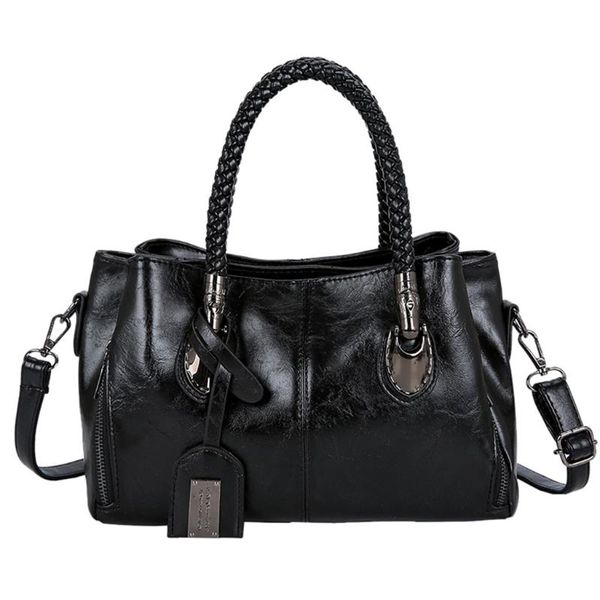 

shoulder messenger bags leather soft crossbody bags multi-pocket solid color ladies large capacity money purse