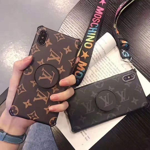 

designer fashion phone case with lanyard kickstand for iphone x/xs xr xsmax 6/6s 6p/6sp 7/8 7plus/8plus brand case with 10 styles wholesale