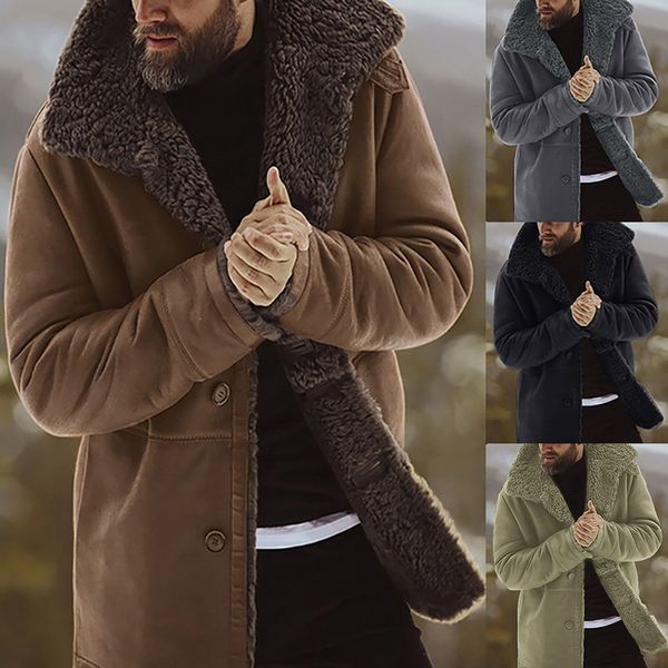 

septhydrogen марка мужская мода пальто зима сгущает теплая куртка флис весте homme men ветровки vintage outwear ветрозащитной куртки мужские, Black