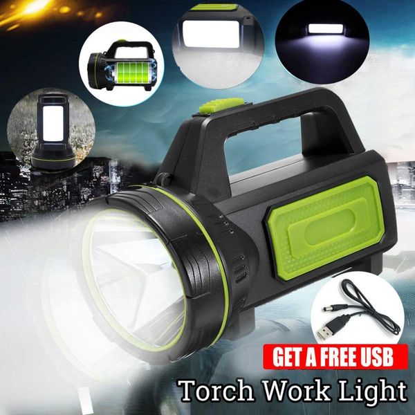

lampe led portable spotlight led work light rechargeable battery outdoor light for hunting camping latern
