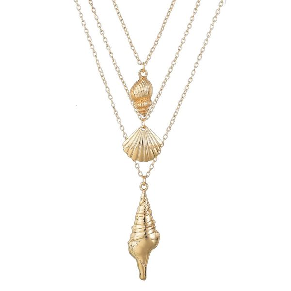 

alloy will conch multi level clothes chain ocean wind woman, Silver