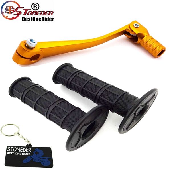 

stoneder gold folding gear shifter lever handle throttle grip for 50cc 70cc 90cc 110cc - 160cc chinese pit dirt motor trail bike
