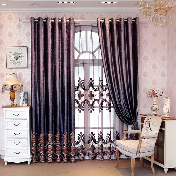 

gradual shading of high-grade european laser embroidery curtains for living dining room bedroom