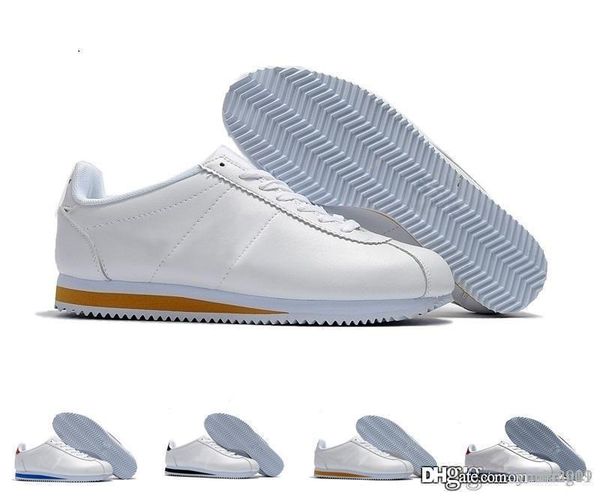 

nwe classic chaussures cortez basic leather casual shoes fashion men women black white red golden skateboarding sneakers