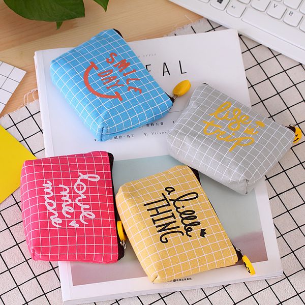 

любовь странный корейский стиль творческий простой холст улыбка кошелек цвет мультфильм кошелек ключ, Black