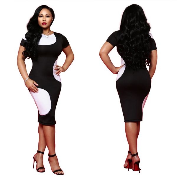 

профессиональное платье женский новый черный и белый хит цвет был тонкий пакет бедра короткое облегающее платье nb-934, Black;gray