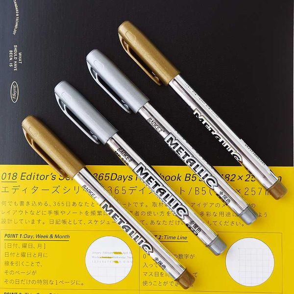 

2 pcs/lot diy metal waterproof permanent paint marker pens manga drawing markers students