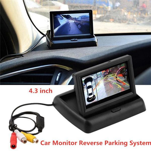 

24v 4.3 inch foldable car monitor display reverse visible parking system tft lcd display car rearview monitors