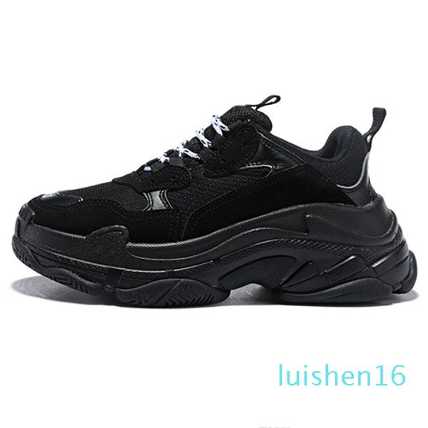 

модельер paris 17fw triple-s 2018. тройного sneaker дези luxury папа обувь для мужчин в женщинах бежевой повседневной обуви тройной s 36-45, Black