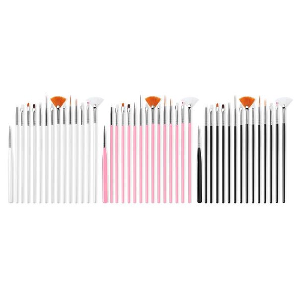 

15pcs nail brush set uv gel lacquer acrylic painting liner pen cuticle remover manicure kit for nails art tool, Silver