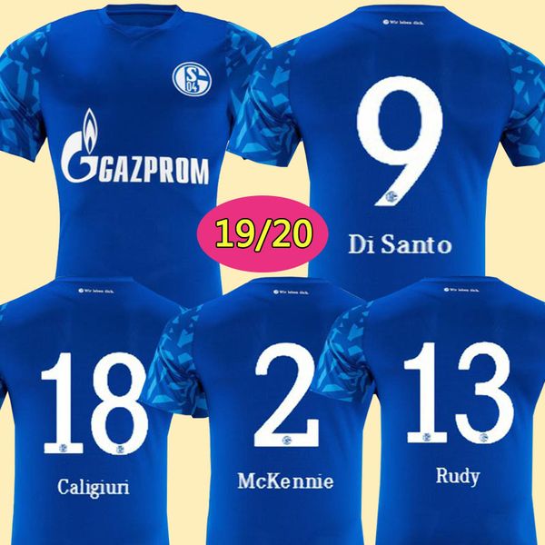 

2019 Schalke Home Blue Soccer Jersey 19/20 Schalke 04 Away Football Shirts 2019 #7 Uth #8 Serdar #10 Bentaled #18 Caligiuri Football Jerseys