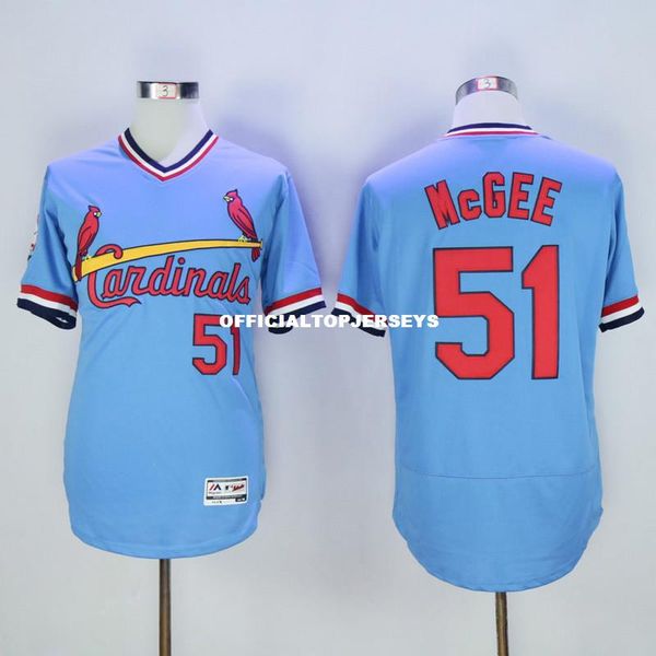 

2019 new fabric flexbase version #51 willie mcgee color white gray blue retro jerseys size:m-xxxl 01, Black;blue