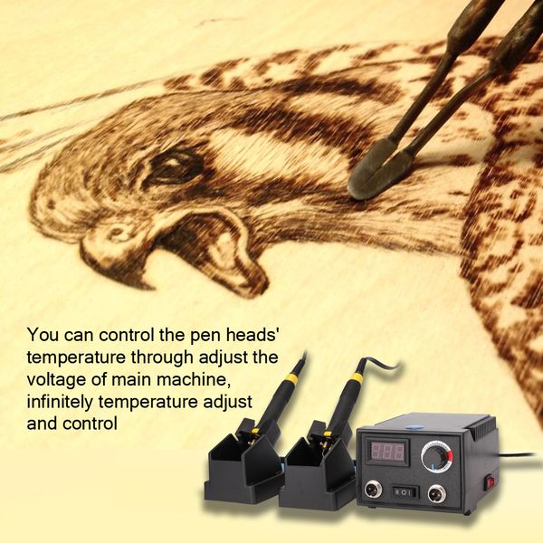 

2 wood burning pyrography pen 23 heating pens heads pyrography machine digital electric gourd leather wooden engraving machine