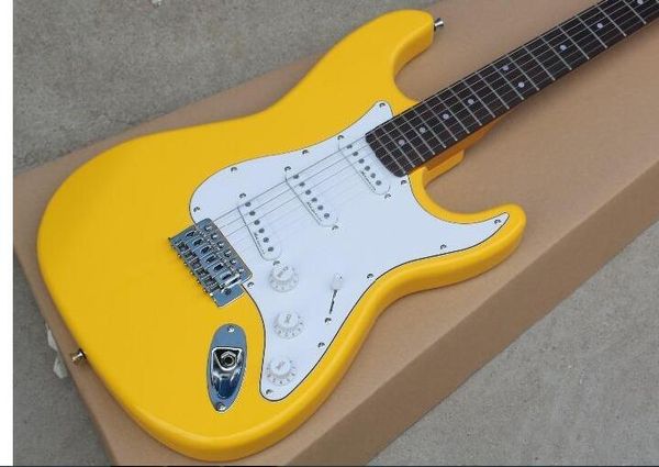 

: china custom guitar new yellow cream st electric guitar