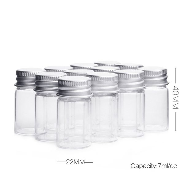 

7ml mini clear glass bottles with aluminum cap essential oil sample bottles vials